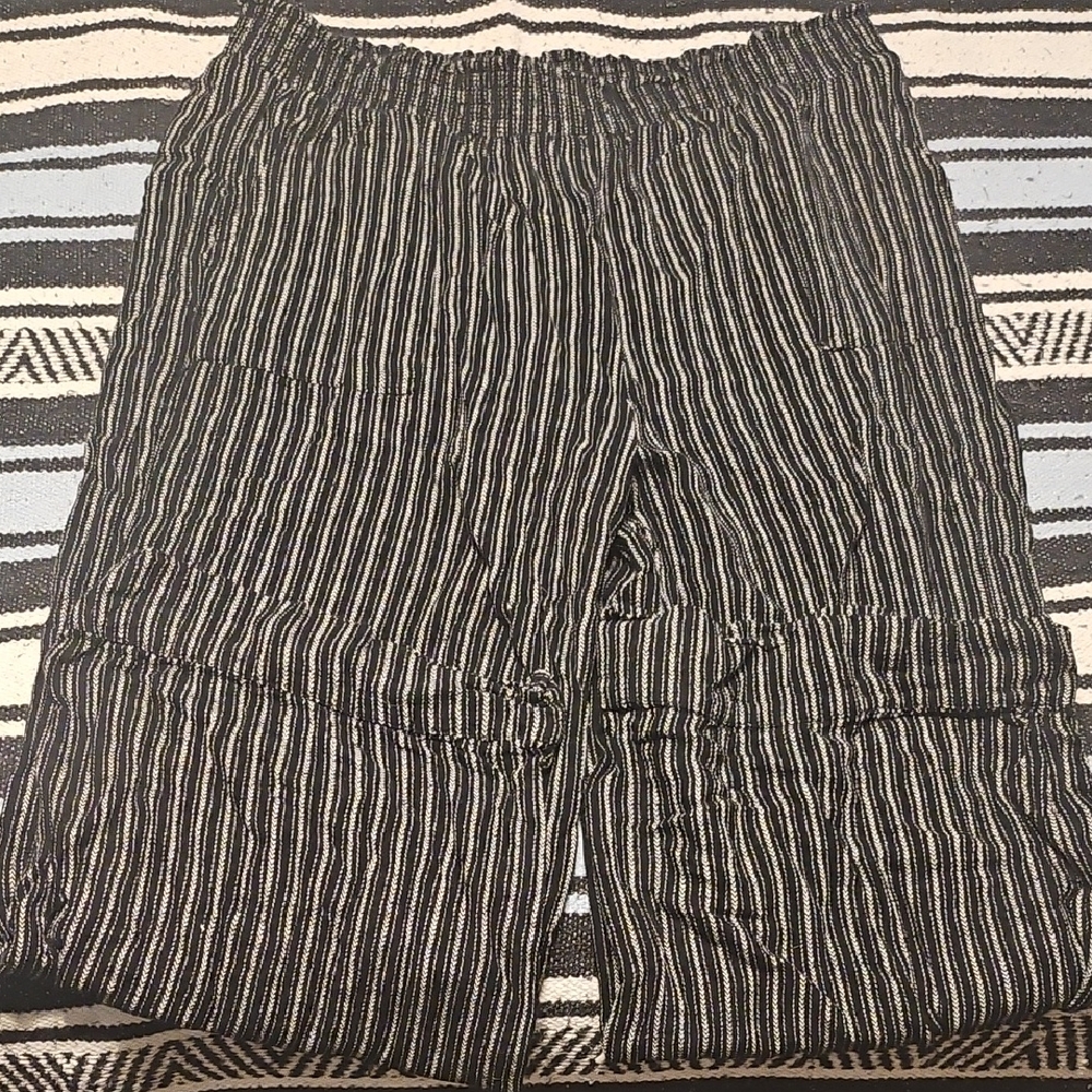 Time and Tru Black and White Striped Pants